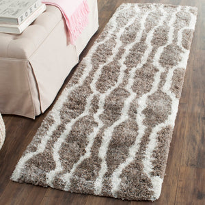 Safavieh Barcelona Shag 322 Hand Tufted  Rug Silver / Ivory BSG322B-2