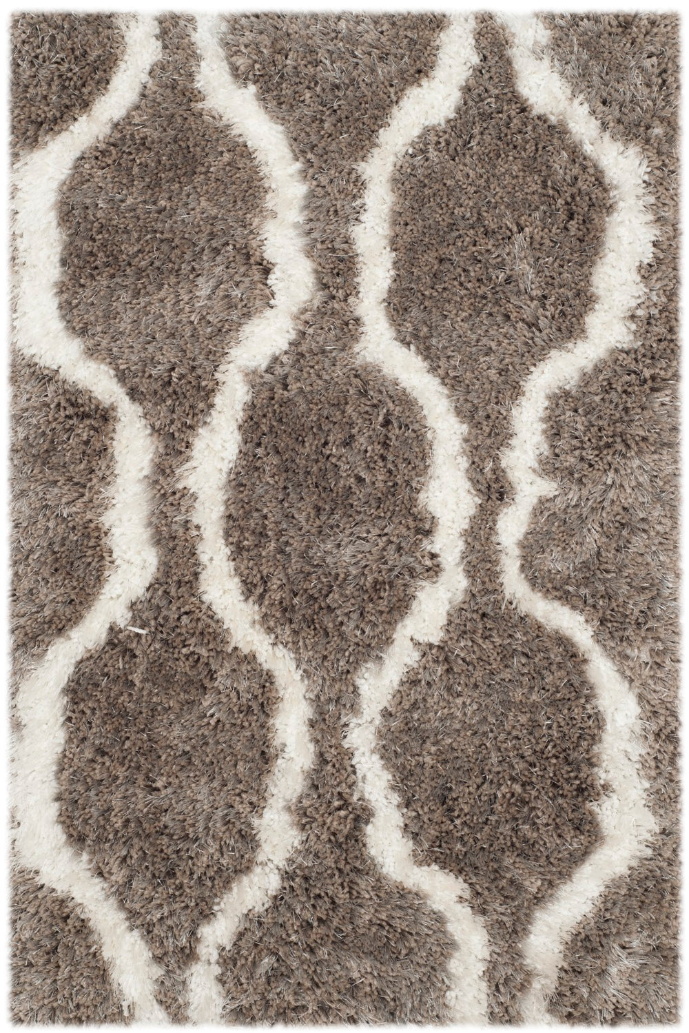 Safavieh Barcelona Shag 322 Hand Tufted  Rug Silver / Ivory BSG322B-2