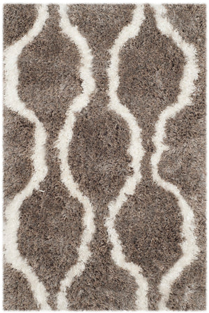 Safavieh Barcelona Shag 322 Hand Tufted  Rug Silver / Ivory BSG322B-2