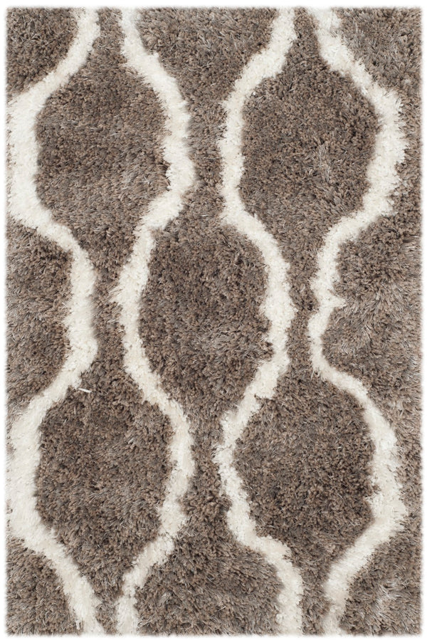 Safavieh Barcelona Shag 322 Hand Tufted  Rug Silver / Ivory BSG322B-2