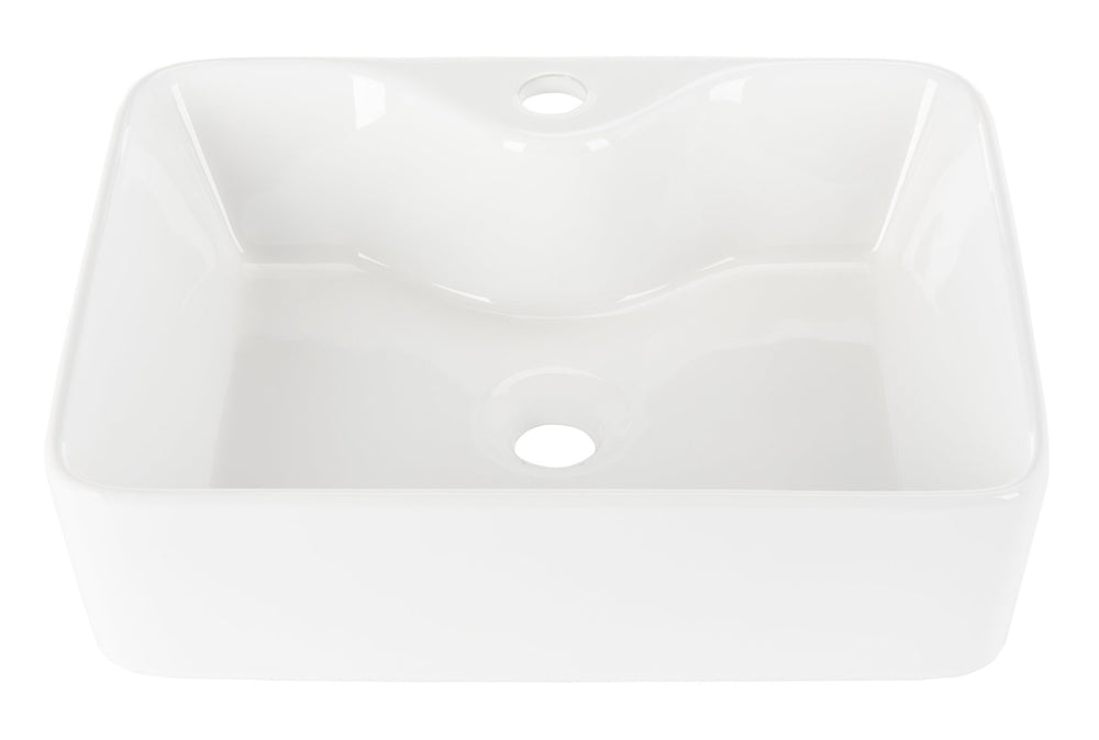 Safavieh FEN Porcelain Ceramic Vessel Sink - Modern 19-Inch Rectangular Design for Elegant Bathrooms & Vanities BSK5400A