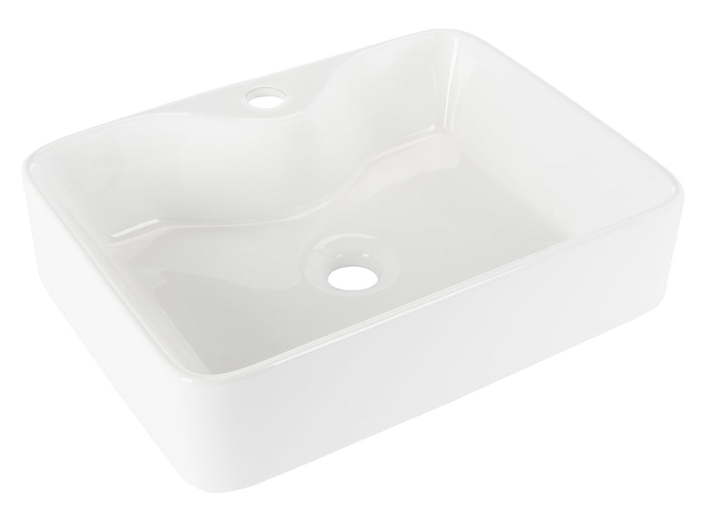 Safavieh FEN Porcelain Ceramic Vessel Sink - Modern 19-Inch Rectangular Design for Elegant Bathrooms & Vanities BSK5400A