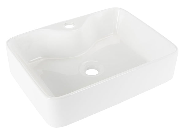Safavieh FEN Porcelain Ceramic Vessel Sink - Modern 19-Inch Rectangular Design for Elegant Bathrooms & Vanities BSK5400A
