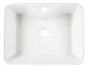 Safavieh FEN Porcelain Ceramic Vessel Sink - Modern 19-Inch Rectangular Design for Elegant Bathrooms & Vanities BSK5400A