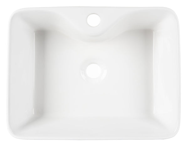 Safavieh FEN Porcelain Ceramic Vessel Sink - Modern 19-Inch Rectangular Design for Elegant Bathrooms & Vanities BSK5400A