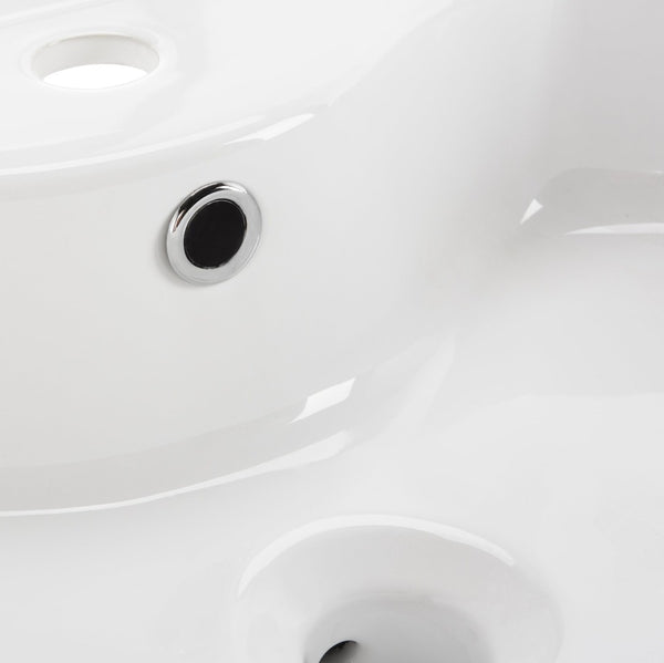 Safavieh BROOK Porcelain Vessel Sink - Elegant 20" Oval Design with Overflow Drain for Modern Bathrooms BSK5401A