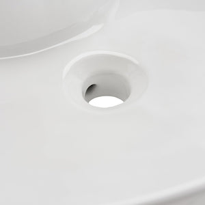 Safavieh BROOK Porcelain Vessel Sink - Elegant 20" Oval Design with Overflow Drain for Modern Bathrooms BSK5401A