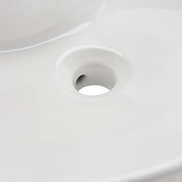 Safavieh BROOK Porcelain Vessel Sink - Elegant 20" Oval Design with Overflow Drain for Modern Bathrooms BSK5401A