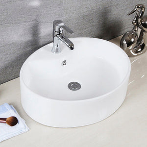 Safavieh BROOK Porcelain Vessel Sink - Elegant 20" Oval Design with Overflow Drain for Modern Bathrooms BSK5401A