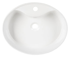 Safavieh BROOK Porcelain Vessel Sink - Elegant 20" Oval Design with Overflow Drain for Modern Bathrooms BSK5401A