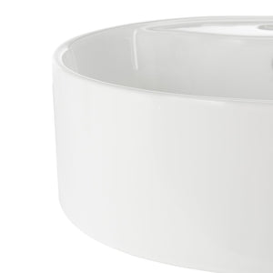Safavieh MIRA Porcelain Ceramic Round Vessel Sink - 18" Bathroom Sink with Overflow Drain & Easy Clean Finish BSK5402A