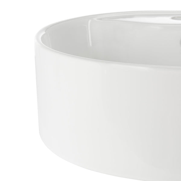 Safavieh MIRA Porcelain Ceramic Round Vessel Sink - 18" Bathroom Sink with Overflow Drain & Easy Clean Finish BSK5402A