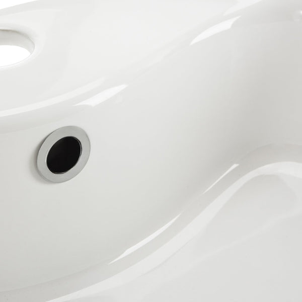 Safavieh MIRA Porcelain Ceramic Round Vessel Sink - 18" Bathroom Sink with Overflow Drain & Easy Clean Finish BSK5402A