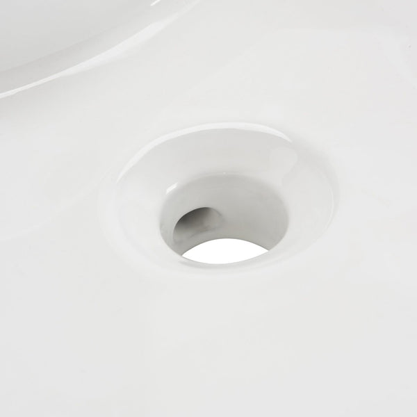 Safavieh MIRA Porcelain Ceramic Round Vessel Sink - 18" Bathroom Sink with Overflow Drain & Easy Clean Finish BSK5402A