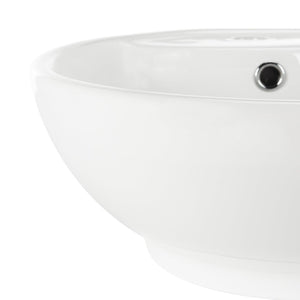 Safavieh KAI Porcelain Ceramic Round Vessel Sink – Elegant 20" Bathroom Sink with Overflow Drain & Durability BSK5403A