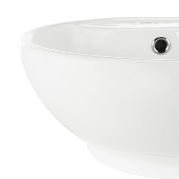 Safavieh KAI Porcelain Ceramic Round Vessel Sink – Elegant 20" Bathroom Sink with Overflow Drain & Durability BSK5403A