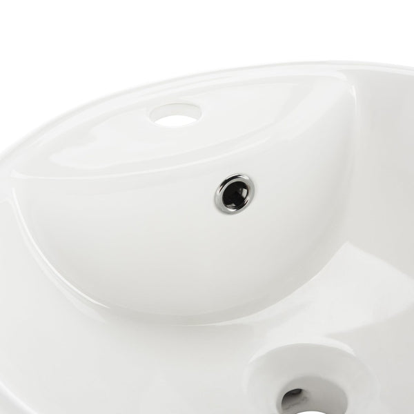Safavieh KAI Porcelain Ceramic Round Vessel Sink – Elegant 20" Bathroom Sink with Overflow Drain & Durability BSK5403A