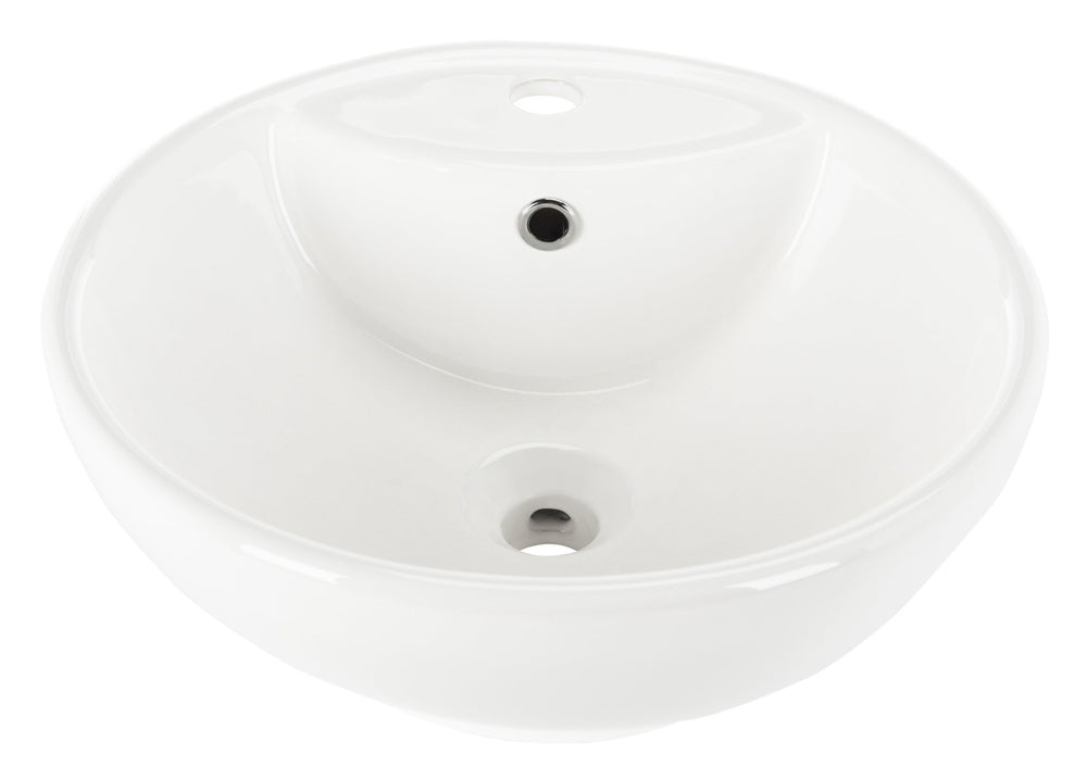 Safavieh KAI Porcelain Ceramic Round Vessel Sink – Elegant 20" Bathroom Sink with Overflow Drain & Durability BSK5403A