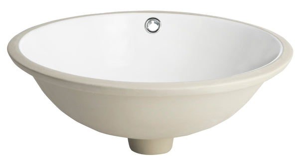 Safavieh NERIDA Porcelain Round Undermount Bathroom Sink - 17-Inch, Modern Design, Easy-Clean Glazed Finish BSK5404A