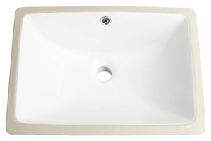 Safavieh SEATON Porcelain Ceramic 18.5" Rectangular Undermount Bathroom Sink with Overflow Drain – Elegant Design! BSK5405A