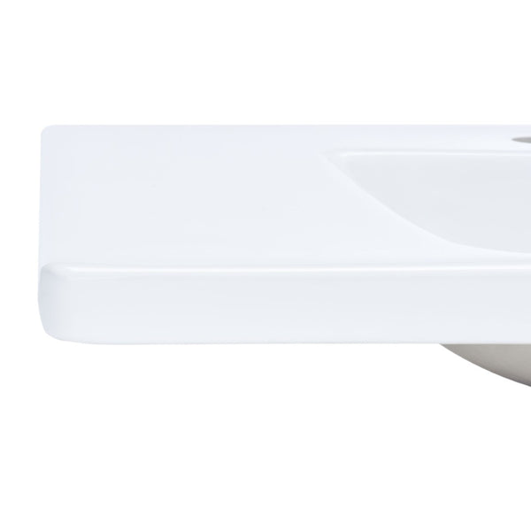 Safavieh LEVIN Ceramic Drop-In Bathroom Sink – Modern White Glaze, Spacious Basin, 3-Hole Faucet Flexibility BSK5420A