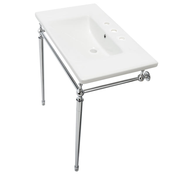 Safavieh HAMILTON Console Sink Stand – Modern 28" Chrome Wall-Mount for Elegant & Functional Bathroom Upgrade SKC4228C