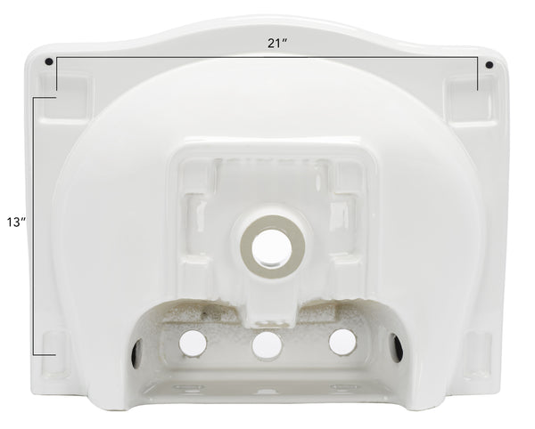 Safavieh Faris 24-inch Square Bathroom Sink Basin With Three Holes - Elegant White Pedestal Design For Your Home White  Bsk5422a