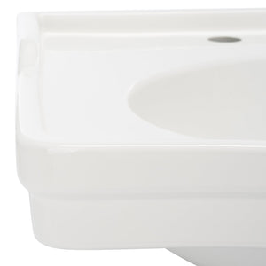 Safavieh Faris 24-inch Square Bathroom Sink Basin With Three Holes - Elegant White Pedestal Design For Your Home White  Bsk5422a