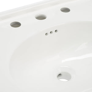 Safavieh Faris 24-inch Square Bathroom Sink Basin With Three Holes - Elegant White Pedestal Design For Your Home White  Bsk5422a