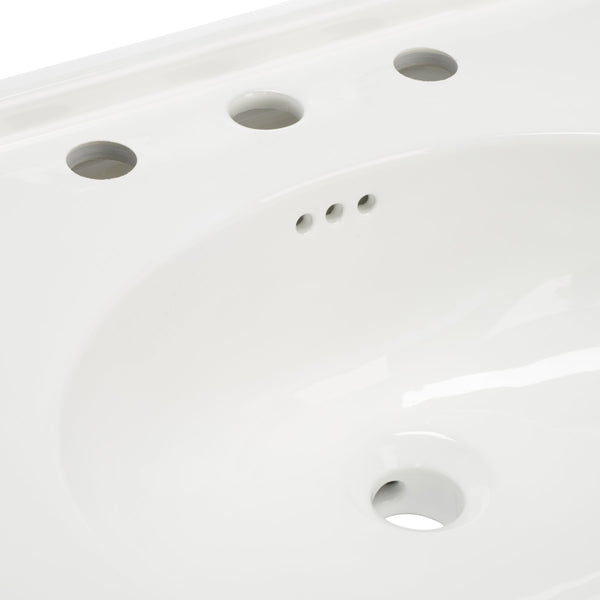 Safavieh Faris 24-inch Square Bathroom Sink Basin With Three Holes - Elegant White Pedestal Design For Your Home White  Bsk5422a