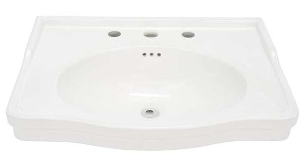 Safavieh Faris 24-inch Square Bathroom Sink Basin With Three Holes - Elegant White Pedestal Design For Your Home White  Bsk5422a