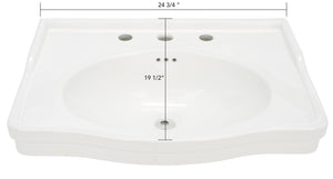 Safavieh Faris 24-inch Square Bathroom Sink Basin With Three Holes - Elegant White Pedestal Design For Your Home White  Bsk5422a