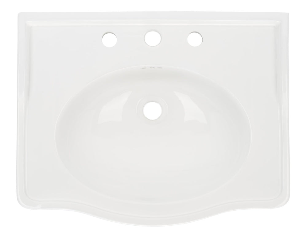 Safavieh FARIS 24-Inch Pedestal Sink Basin - Stylish Ceramic Console for Compact Bathrooms & Easy Maintenance BSK5422A