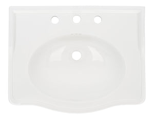 Safavieh Faris 24-inch Square Bathroom Sink Basin With Three Holes - Elegant White Pedestal Design For Your Home White  Bsk5422a