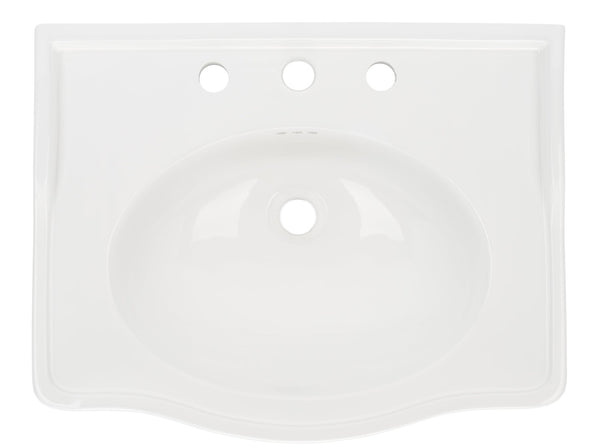 Safavieh Faris 24-inch Square Bathroom Sink Basin With Three Holes - Elegant White Pedestal Design For Your Home White  Bsk5422a