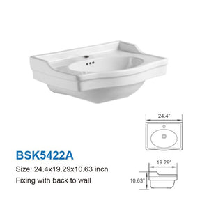 Safavieh Faris 24-inch Square Bathroom Sink Basin With Three Holes - Elegant White Pedestal Design For Your Home White  Bsk5422a