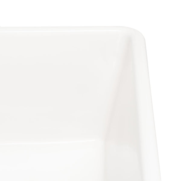 Safavieh PIRA Farmhouse Porcelain Ceramic Kitchen Sink – 30" Apron-Front, Durable, Glossy White Design Focal Point BSK6288A