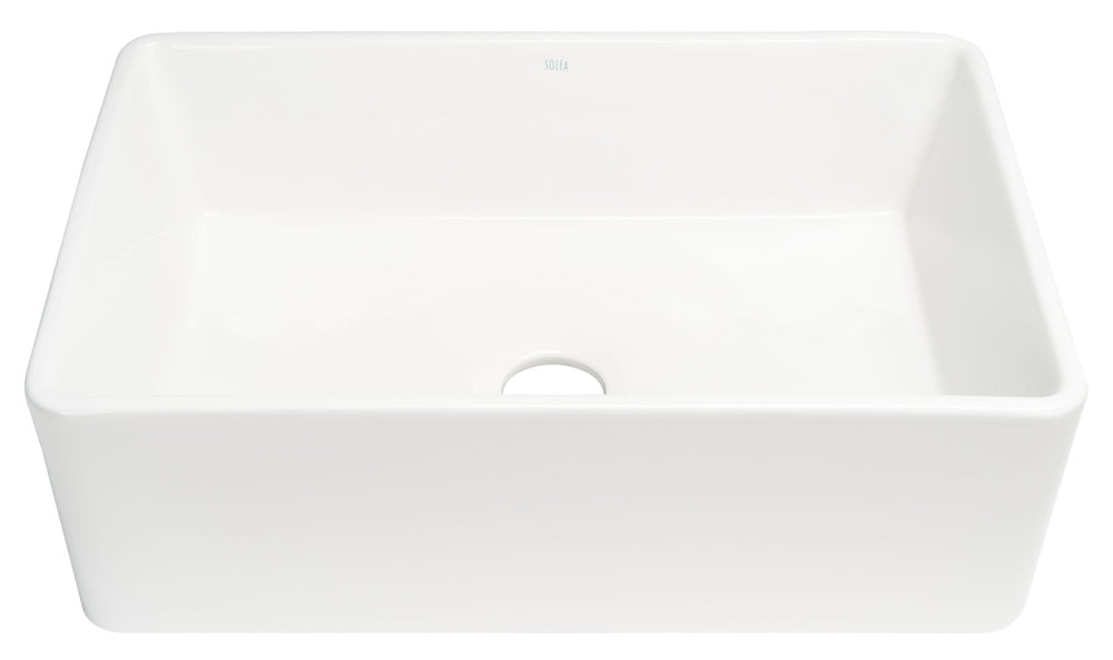 Safavieh PIRA Farmhouse Porcelain Ceramic Kitchen Sink – 30" Apron-Front, Durable, Glossy White Design Focal Point BSK6288A