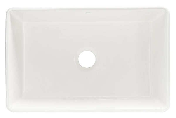 Safavieh PIRA Farmhouse Porcelain Ceramic Kitchen Sink – 30" Apron-Front, Durable, Glossy White Design Focal Point BSK6288A