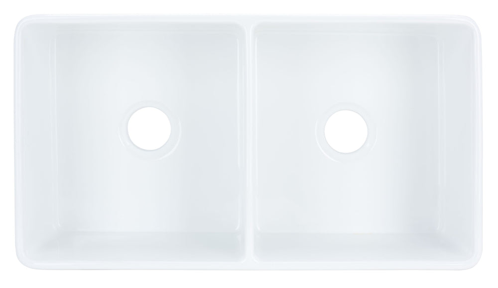 Safavieh FARMHOUSE Ceramic Double-Bowl Kitchen Sink – Classic 33" Apron-Front Design for Timeless Elegance BSK6292D