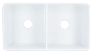Safavieh FARMHOUSE Ceramic Double-Bowl Kitchen Sink – Classic 33" Apron-Front Design for Timeless Elegance BSK6292D