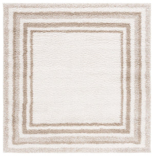 Safavieh Border & Stripe Shag 251 Power Loomed Transitional Rug IIX Ivory / Beige BSP251A-5