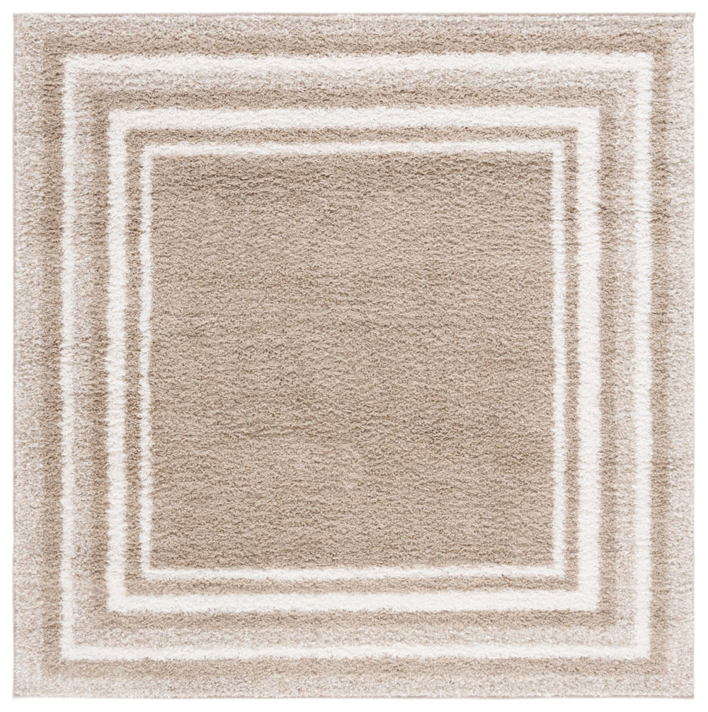 Safavieh Border & Stripe Shag 251 Power Loomed Transitional Rug IIX Ivory / Beige BSP251A-5