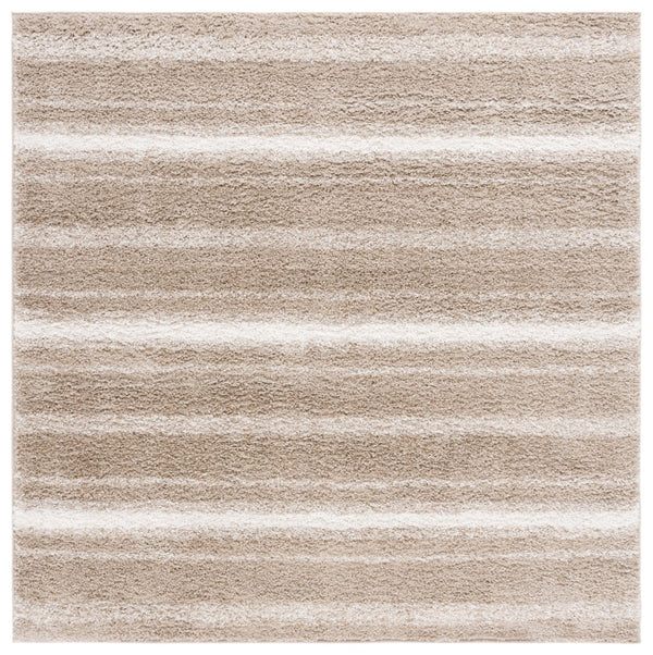 Safavieh Border & Stripe Shag 252 Power Loomed 59.5% Pile Polypropylene, 27.5% Jute, 5% Polyester Textruside, 8% Latex Transitional Rug Beige / Ivory BSP252B-9