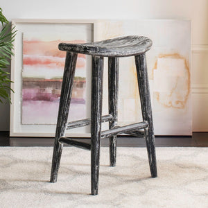 Safavieh Colton Rustic Counter Stool - Wabi Sabi Inspired, Distressed Sungkai Wood, Ideal For Modern Spaces BST1000A