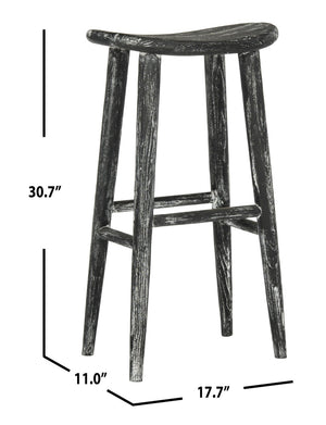 Safavieh Colton Wood Bar Stool - Rustic Wabi Sabi Design, Vintage Distressed Finish, Perfect For Any Space BST1001A
