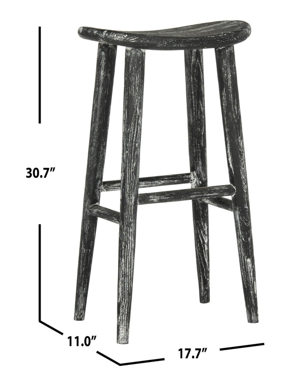 Safavieh Colton Wood Bar Stool - Rustic Wabi Sabi Design, Vintage Distressed Finish, Perfect For Any Space BST1001A