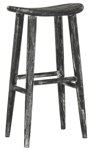 Safavieh Colton Wood Bar Stool - Rustic Wabi Sabi Design, Vintage Distressed Finish, Perfect For Any Space BST1001A