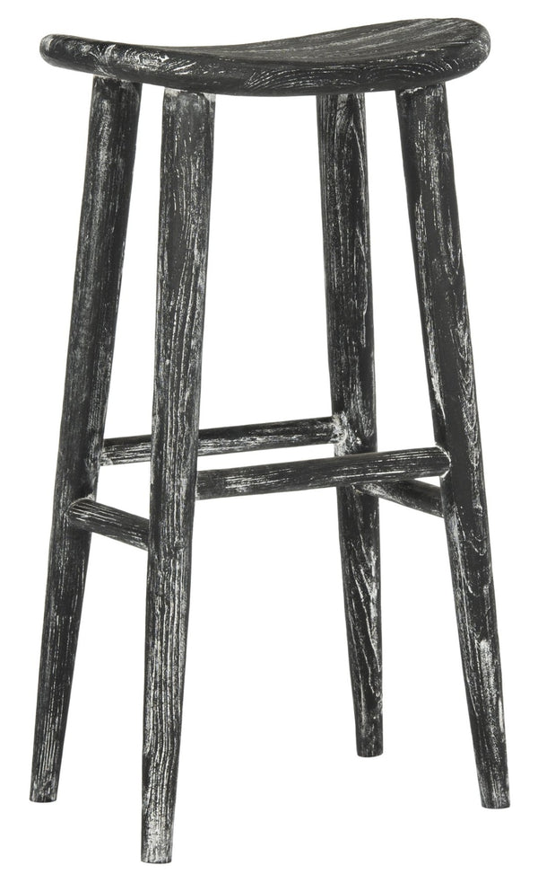 Safavieh Colton Wood Bar Stool - Rustic Wabi Sabi Design, Vintage Distressed Finish, Perfect For Any Space BST1001A
