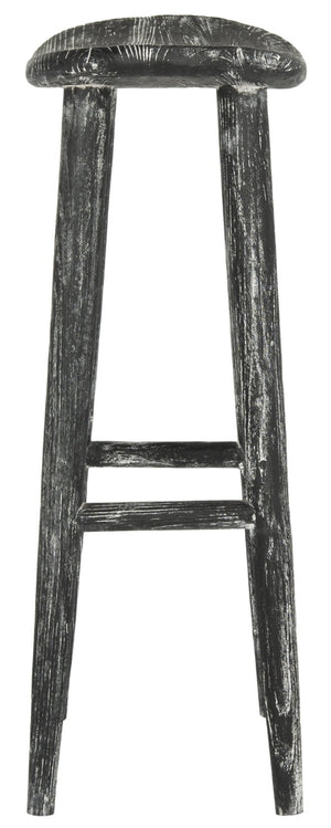 Safavieh Colton Wood Bar Stool - Rustic Wabi Sabi Design, Vintage Distressed Finish, Perfect For Any Space BST1001A